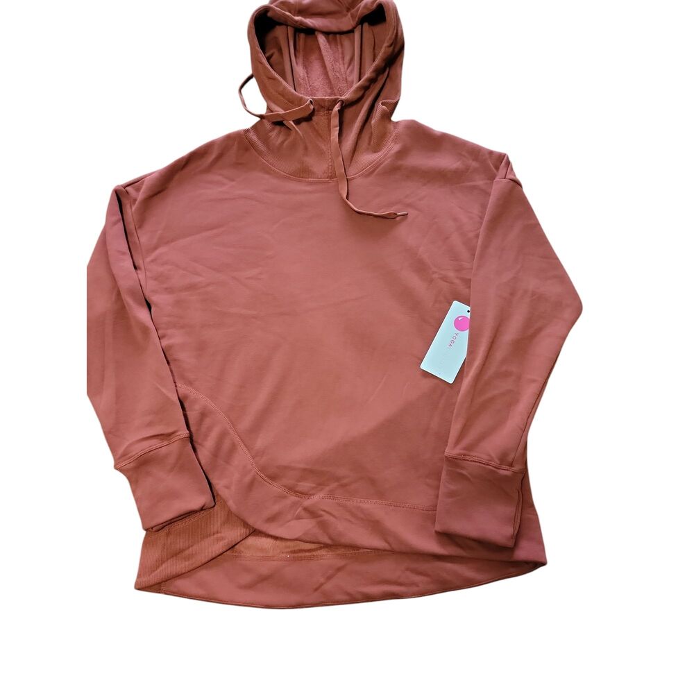 NWT Yogalicious Black Pullover Drawstring Hood Ribbed Cuffs Hoodie